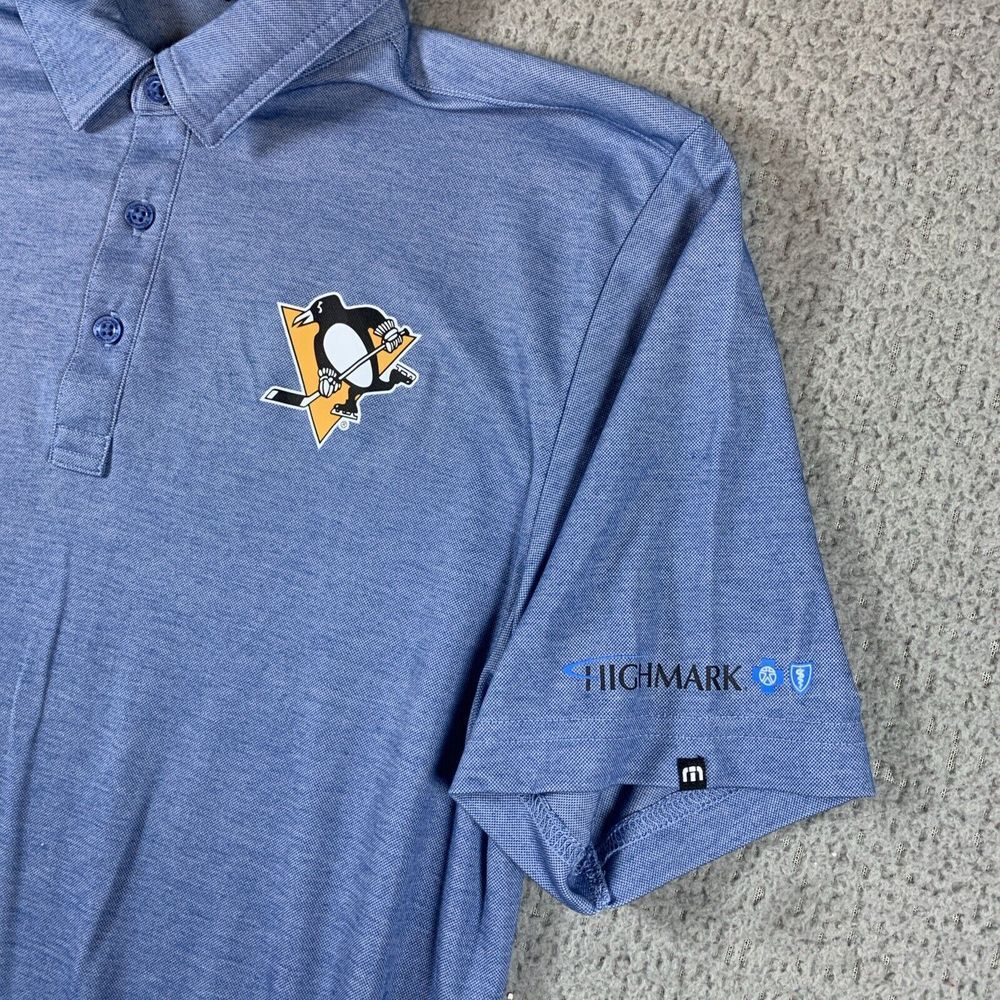 Pittsburgh Penguins Travis Mathew Mens Polo Shirt‎ Medium Blue - Picture 3 of 8